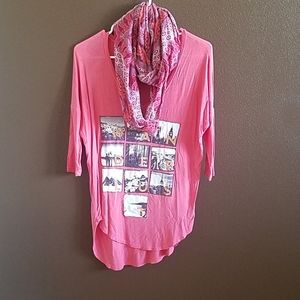 Self Esteem Pink Wanderlust Blouse w/Scarf